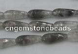 CTR03 15.5 inches 6*16mm faceted teardrop cloudy quartz beads