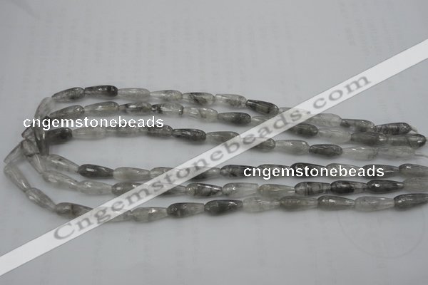 CTR03 15.5 inches 6*16mm faceted teardrop cloudy quartz beads