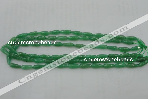 CTR07 15.5 inches 6*16mm faceted teardrop green aventurine beads