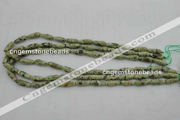 CTR09 15.5 inches 6*16mm faceted teardrop rhyolite gemstone beads