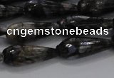 CTR100 15.5 inches 8*20mm faceted teardrop grey opal gemstone beads