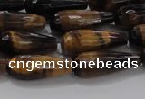 CTR104 15.5 inches 8*20mm faceted teardrop yellow tiger eye beads