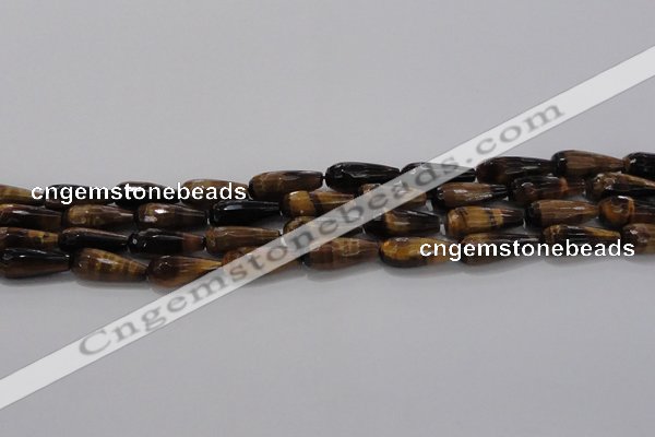 CTR104 15.5 inches 8*20mm faceted teardrop yellow tiger eye beads