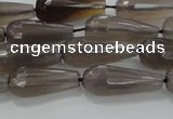 CTR106 15.5 inches 8*20mm faceted teardrop grey agate beads