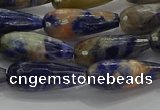 CTR111 15.5 inches 8*20mm faceted teardrop orange sodalite beads