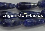 CTR112 15.5 inches 8*20mm faceted teardrop sodalite beads