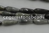 CTR12 15.5 inches 6*16mm faceted teardrop eagle eye jasper beads