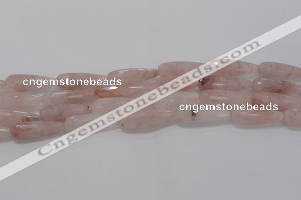 CTR132 15.5 inches 10*30mm faceted teardrop pink quartz beads