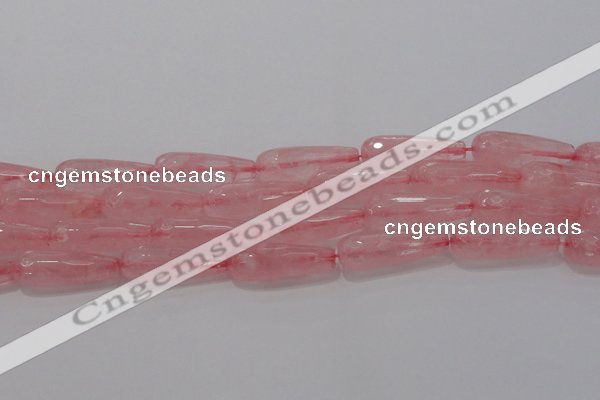 CTR133 15.5 inches 10*30mm faceted teardrop rose quartz beads