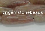 CTR134 15.5 inches 10*30mm faceted teardrop strawberry quartz beads