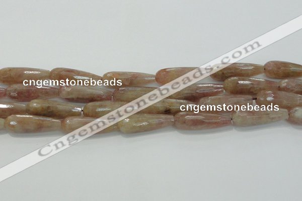 CTR134 15.5 inches 10*30mm faceted teardrop strawberry quartz beads