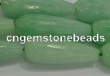 CTR146 15.5 inches 10*30mm faceted teardrop jade gemstone beads