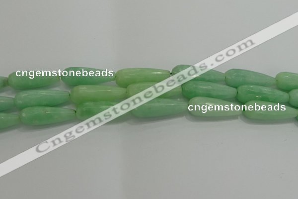 CTR146 15.5 inches 10*30mm faceted teardrop jade gemstone beads