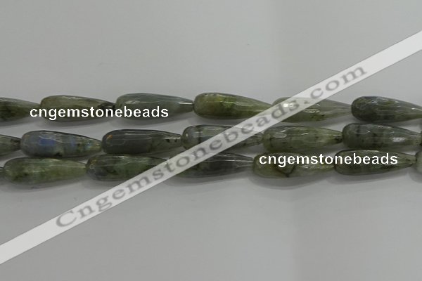 CTR147 15.5 inches 10*30mm faceted teardrop labradorite beads