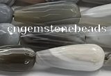 CTR154 15.5 inches 8*20mm faceted teardrop grey Botswana agate beads