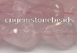 CTR158 15.5 inches 12*16mm faceted teardrop rose quartz beads