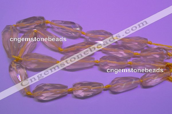 CTR202 15*35mm - 20*42mm faceted teardrop lemon quartz beads