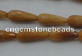 CTR21 15.5 inches 8*20mm faceted teardrop yellow jade beads