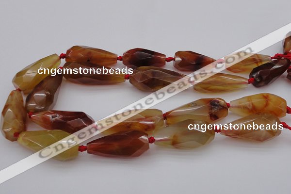 CTR211 15.5 inches 15*25mm - 16*40mm faceted teardrop red agate beads