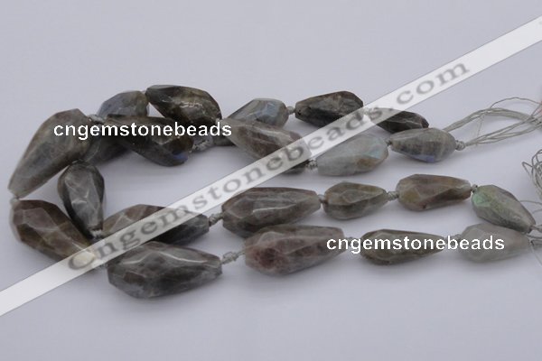 CTR214 15.5 inches 15*25mm - 16*40mm faceted teardrop labradorite beads