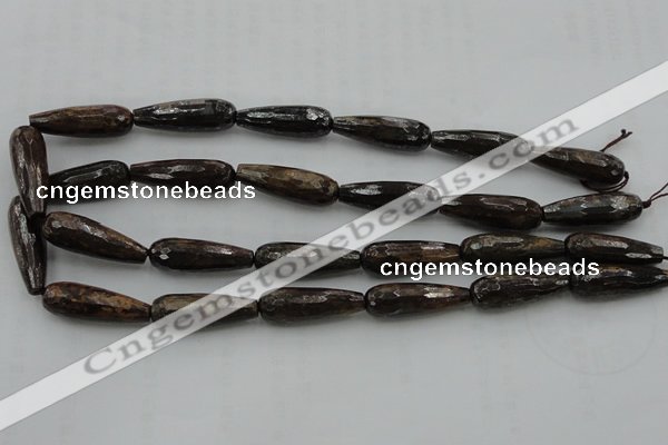 CTR30 15.5 inches 10*30mm faceted teardrop bronzite gemstone beads