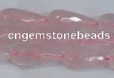 CTR301 15.5 inches 12*25mm faceted teardrop rose quartz beads