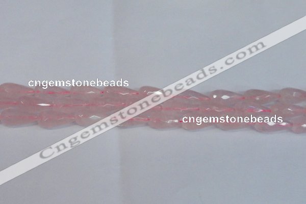 CTR301 15.5 inches 12*25mm faceted teardrop rose quartz beads