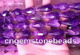 CTR306 15.5 inches 10*25mm faceted teardrop dogtooth amethyst beads