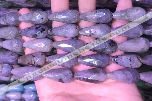 CTR309 15.5 inches 10*25mm faceted teardrop labradorite beads