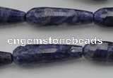 CTR32 15.5 inches 10*30mm faceted teardrop sodalite gemstone beads