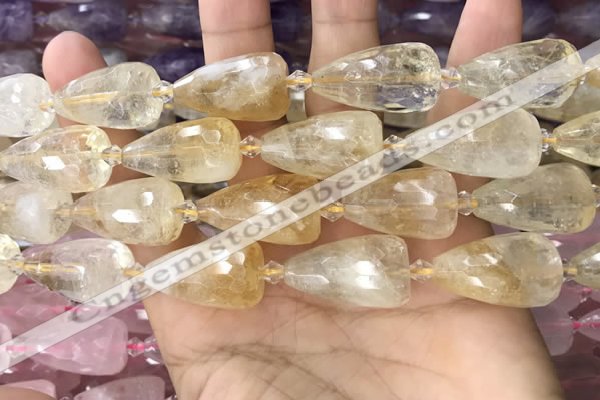 CTR351 15.5 inches 15*25mm faceted teardrop citrine beads