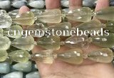 CTR352 15.5 inches 15*25mm faceted teardrop lemon quartz beads