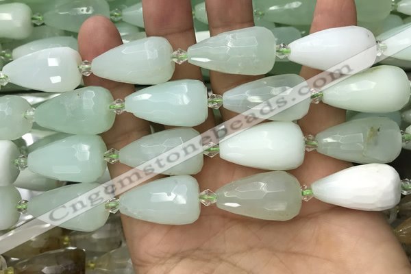 CTR357 15.5 inches 15*25mm faceted teardrop light prehnite beads