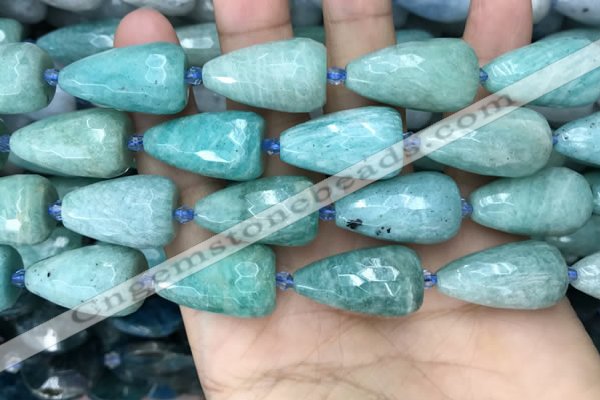 CTR359 15.5 inches 15*25mm faceted teardrop amazonite beads