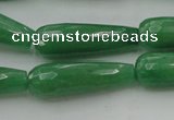 CTR36 15.5 inches 10*30mm faceted teardrop gree aventurine beads