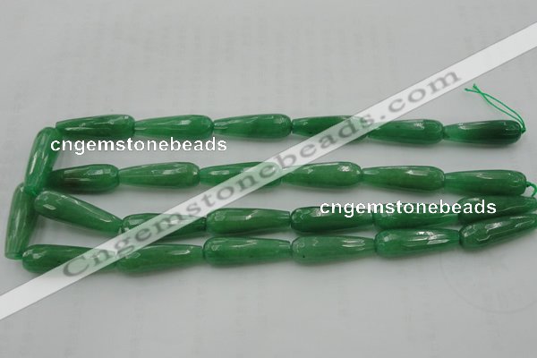 CTR36 15.5 inches 10*30mm faceted teardrop gree aventurine beads