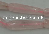 CTR40 15.5 inches 10*40mm faceted teardrop rose quartz beads