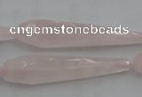 CTR41 15.5 inches 10*40mm faceted teardrop rose quartz beads