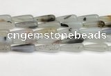 CTR411 15.5 inches 10*30mm teardrop agate beads wholesale