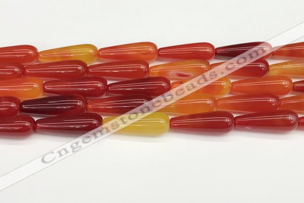 CTR418 15.5 inches 10*30mm teardrop agate beads wholesale