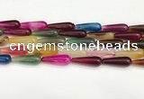 CTR423 15.5 inches 10*30mm teardrop agate beads wholesale