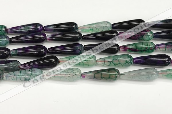 CTR430 15.5 inches 10*30mm teardrop agate beads wholesale