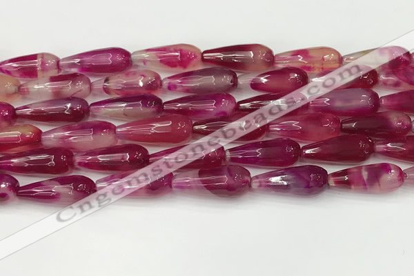 CTR440 15.5 inches 8*20mm faceted teardrop agate beads wholesale