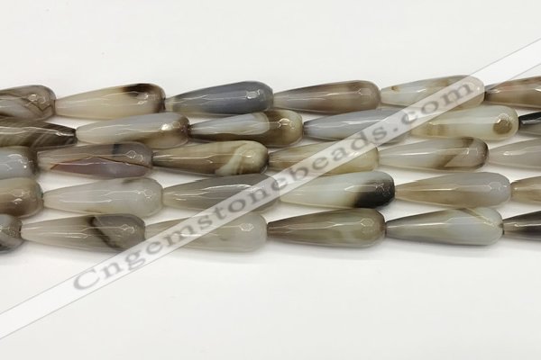 CTR451 15.5 inches 10*30mm faceted teardrop agate beads wholesale