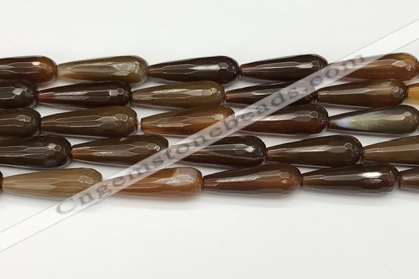 CTR452 15.5 inches 10*30mm faceted teardrop agate beads wholesale