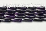 CTR454 15.5 inches 10*30mm faceted teardrop agate beads wholesale