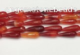 CTR457 15.5 inches 10*30mm faceted teardrop agate beads wholesale