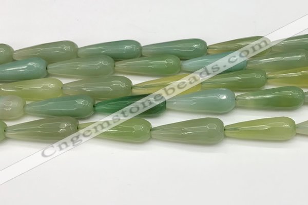 CTR460 15.5 inches 10*30mm faceted teardrop agate beads wholesale