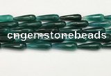 CTR462 15.5 inches 10*30mm faceted teardrop agate beads wholesale