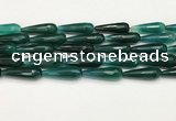 CTR462 15.5 inches 10*30mm faceted teardrop agate beads wholesale